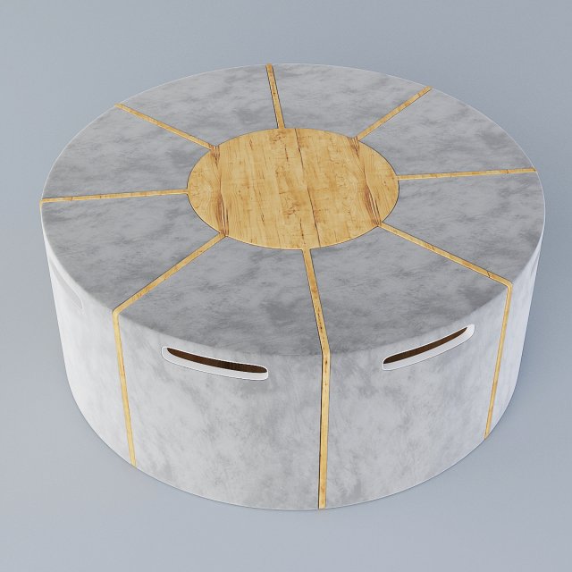 circle coffee table 3D Model .c4d .max .obj .3ds .fbx .stl .blend 