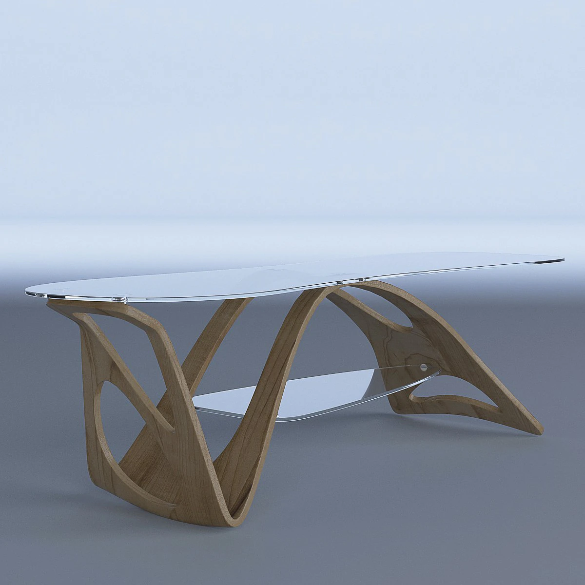 glass and wood coffee table 3D Model .c4d .max .obj .3ds .fbx .stl .blend 