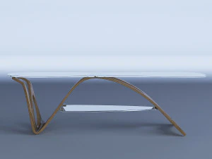 glass and wood coffee table 3D Model