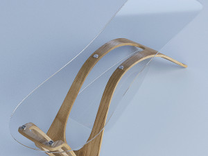 glass and wood coffee table 3D 모델
