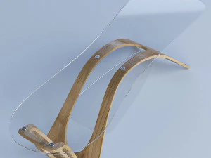 glass and wood coffee table 3D Model
