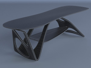 glass and wood coffee table 3D 모델