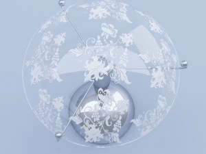 crystal floral table lamp 3D Model