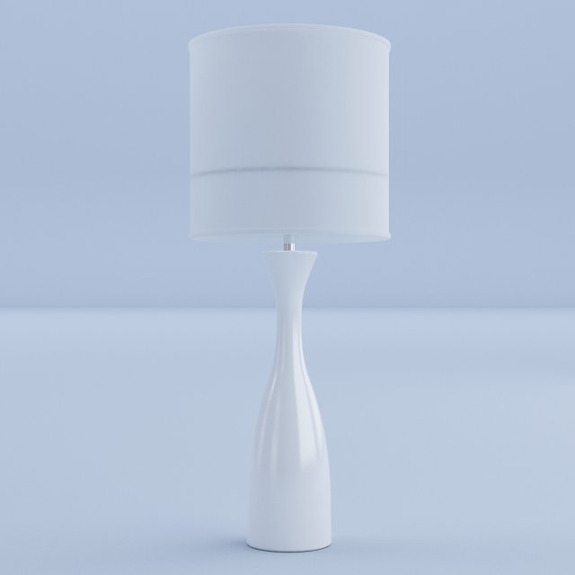 ceramic white lamp 3 3D Model .c4d .max .obj .3ds .fbx .stl .blend
