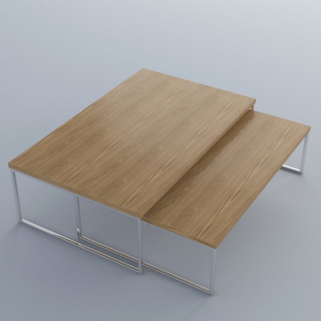 double wooden table 3Dモデル .c4d .max .obj .3ds .fbx .stl .blend 