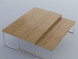 double wooden table 3D Модель