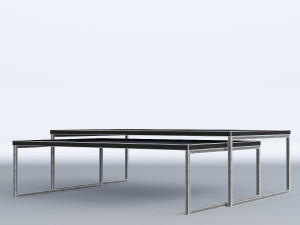 double wooden table 3Dモデル