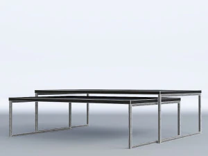 double wooden table 3D Model