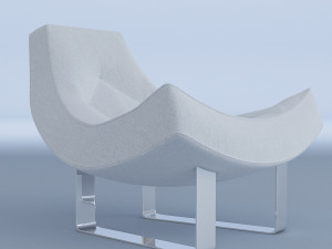 white chair cappellini Model 3D