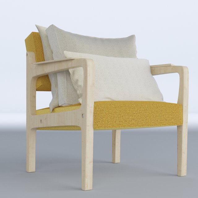lounge chair cushions 3D Modell .c4d .max .obj .3ds .fbx .stl .blend