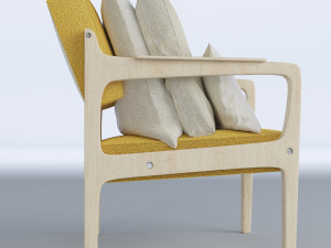 lounge chair cushions 3D Modell