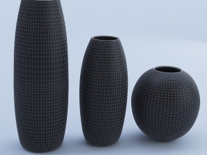 ceramic white vase set Modèle 3D