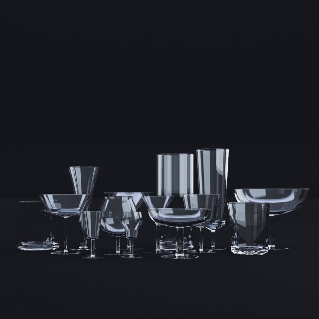 glass set 2 Modèle 3D .c4d .max .obj .3ds .fbx .stl .blend 