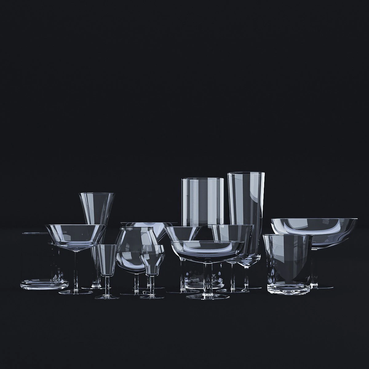 glass set 2 3D Model .c4d .max .obj .3ds .fbx .stl .blend 