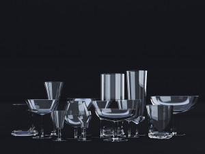 glass set 2 Model 3D