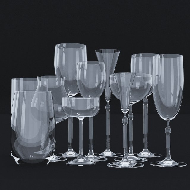 glass set 1 3D Model .c4d .max .obj .3ds .fbx .stl .blend 