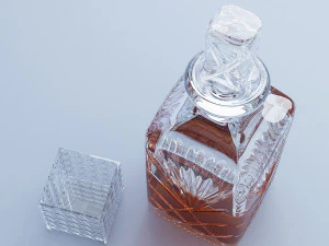 crystal decanter and glass 3D Model
