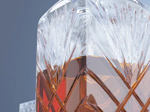 crystal decanter and glass 3D Model