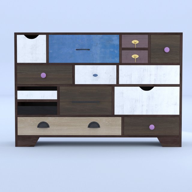 retro drawer 3D Модель .c4d .max .obj .3ds .fbx .stl .blend 