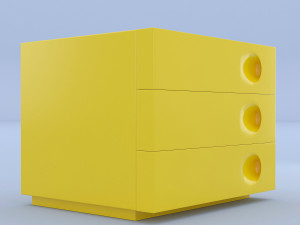 yello night stand 3D 模型
