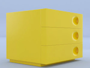 Gelber Nachttisch 3D Modell
