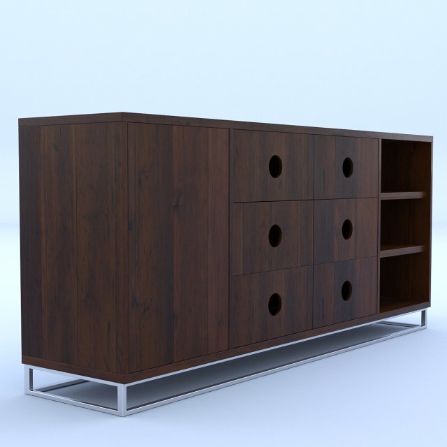 wooden drawer 3D 模型 .c4d .max .obj .3ds .fbx .stl .blend 