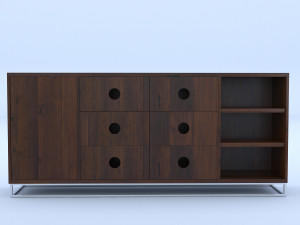 wooden drawer 3D 模型