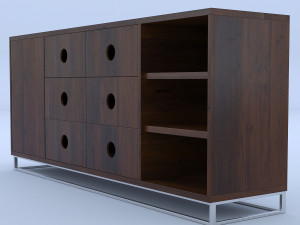 wooden drawer 3D 模型
