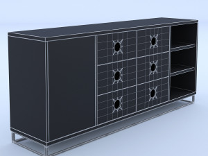 wooden drawer 3D 模型