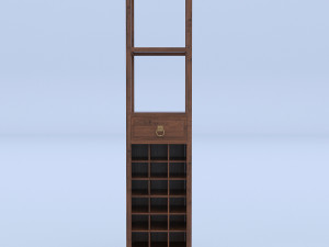 wine rack bookcase 3D-Modell