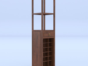 wine rack bookcase Modèle 3D