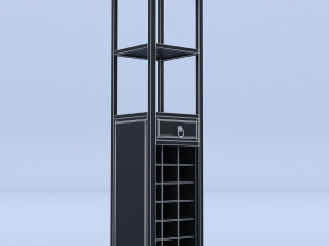 wine rack bookcase Modèle 3D