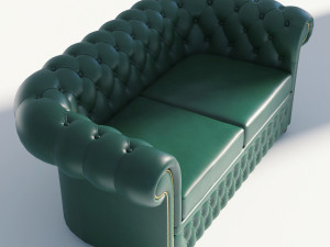 chesterfield sofa 2 Model 3D