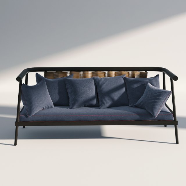 wicker fabric sofa Modèle 3D .c4d .max .obj .3ds .fbx .stl .blend 
