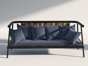 wicker fabric sofa Modelo 3D