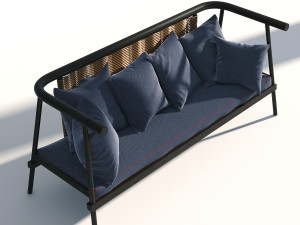 wicker fabric sofa Modèle 3D
