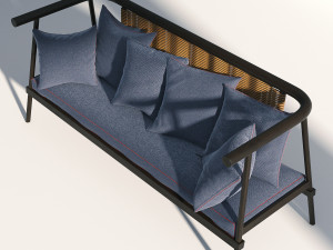 wicker fabric sofa Modèle 3D