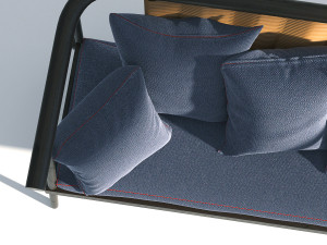 wicker fabric sofa Modèle 3D