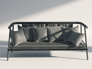 wicker fabric sofa Modèle 3D