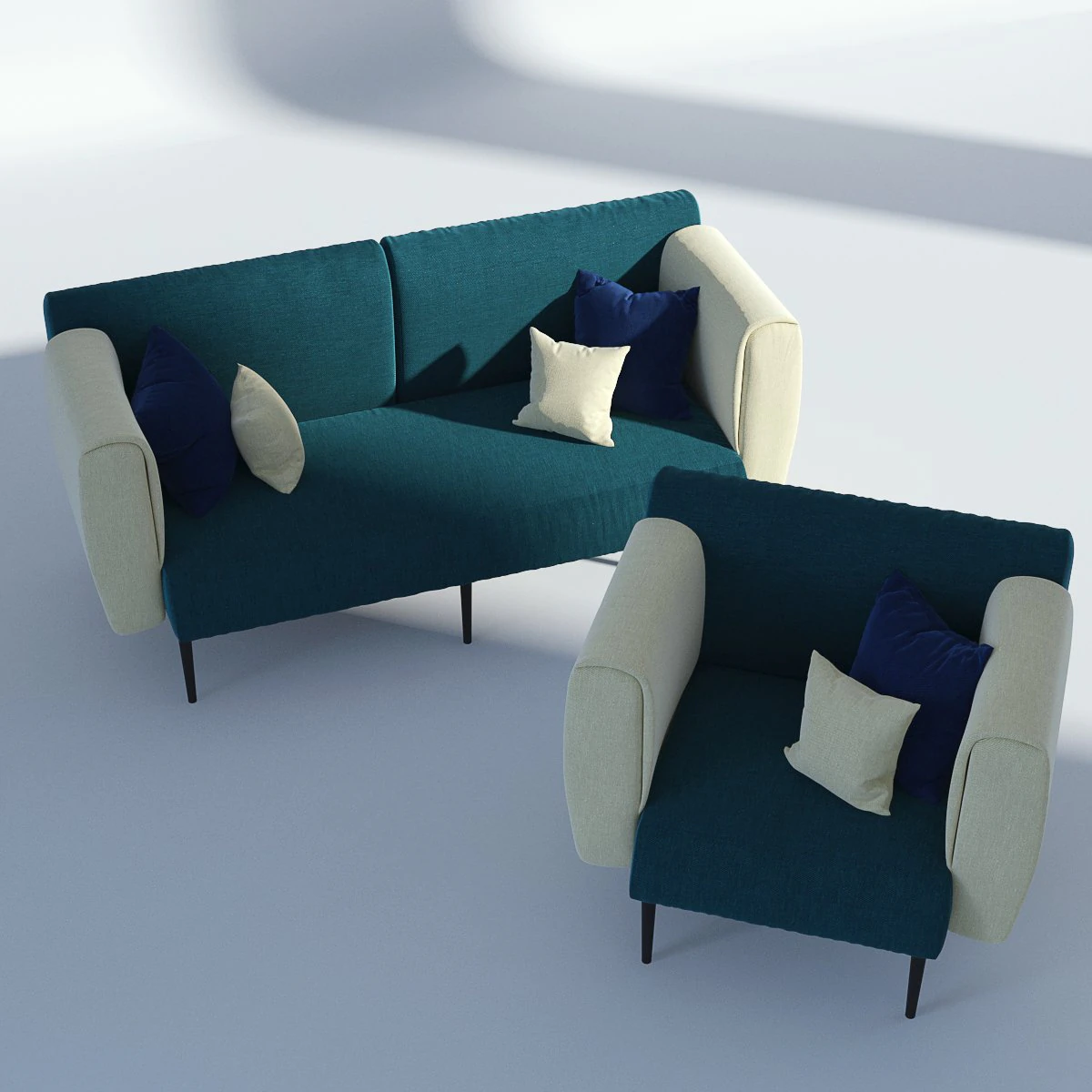 fabric sofa 3D Model .c4d .max .obj .3ds .fbx .stl .blend 