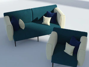 布製ソファ 3Dモデル