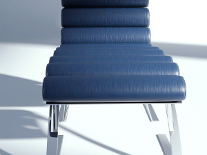 leather armchair with ottoman 3D-Modell