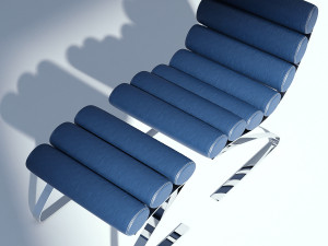 leather armchair with ottoman 3D-Modell