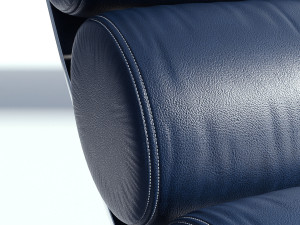 leather armchair with ottoman 3D-Modell