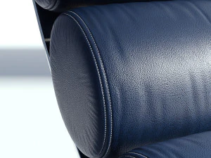 leather armchair with ottoman 3D Model