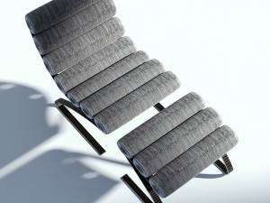 leather armchair with ottoman 3D-Modell