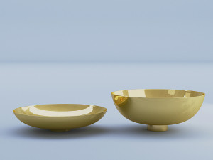 gold bowls metal 3D Model