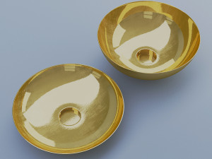 gold bowls metal 3D Модель