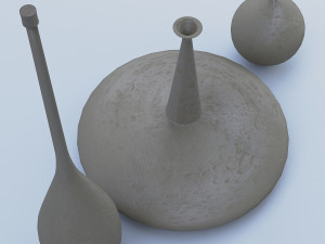 cement vases decor set 3Dモデル
