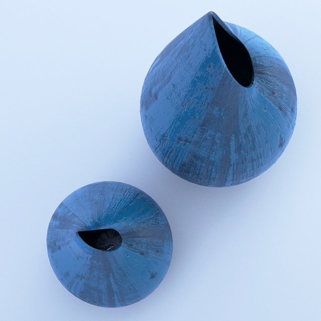 blue wooden vases Modelo 3D .c4d .max .obj .3ds .fbx .stl .blend 